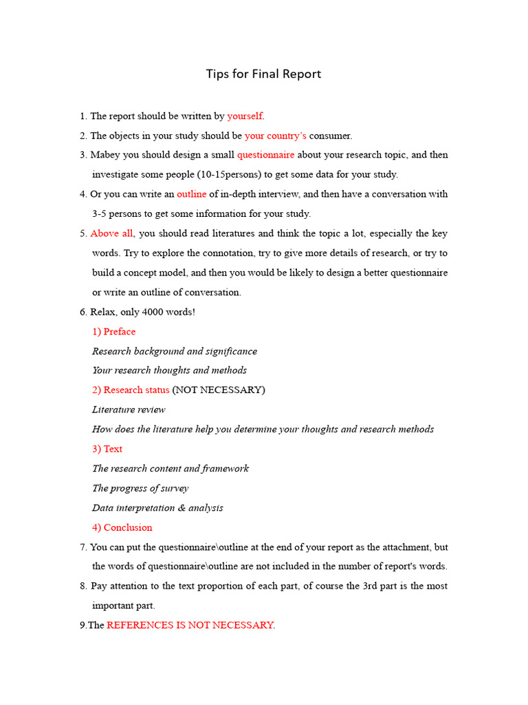 Final Report Writing Tips Guide | PDF | Career & Growth