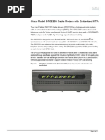 Cisco Model DPC2203 Cable Modem With Embedded MTA: Data Sheet