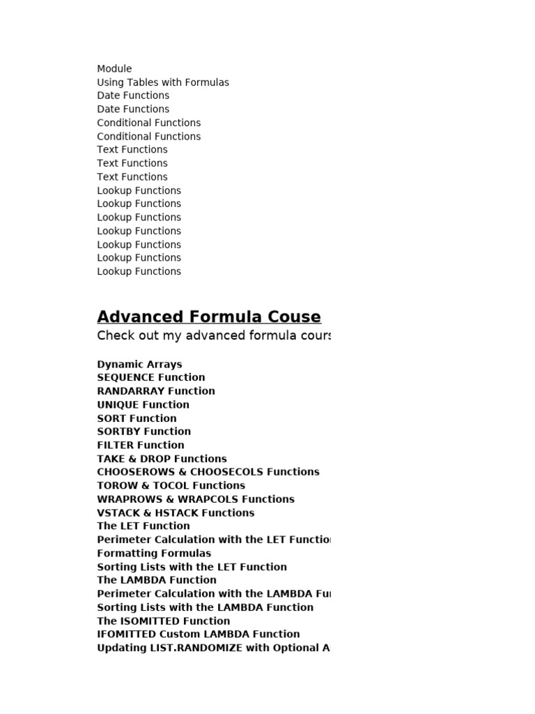 Advanced Excel Formula Techniques | PDF | Function (Mathematics ...