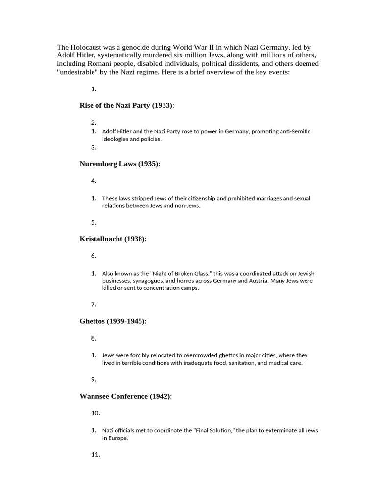 Key Events of the Holocaust Explained | PDF | The Holocaust | Nazi Germany