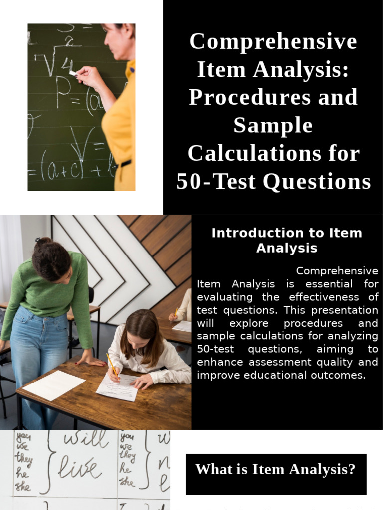 Item Analysis for 50-Test Questions | PDF | Educational Assessment ...