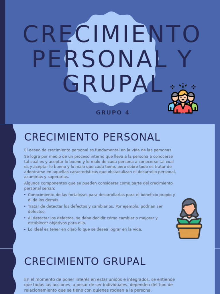 Crecimiento Personal y Grupal en Etapas | PDF | Desarrollo personal | Vejez