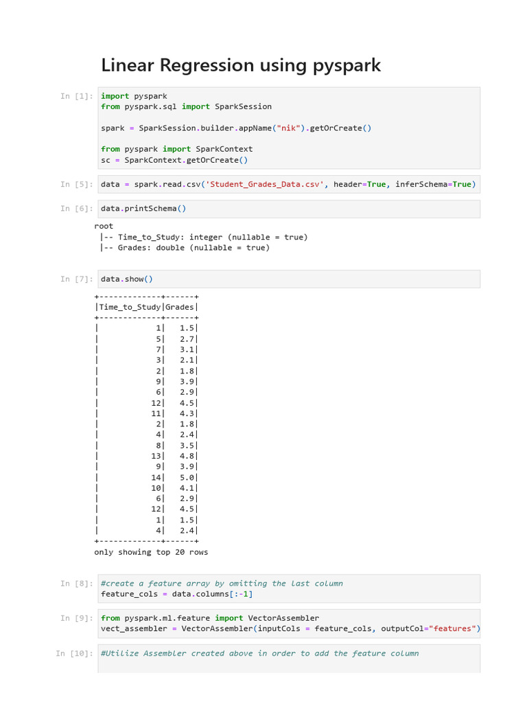 Regression Model Usign Pyspark | PDF | Root Mean Square Deviation ...