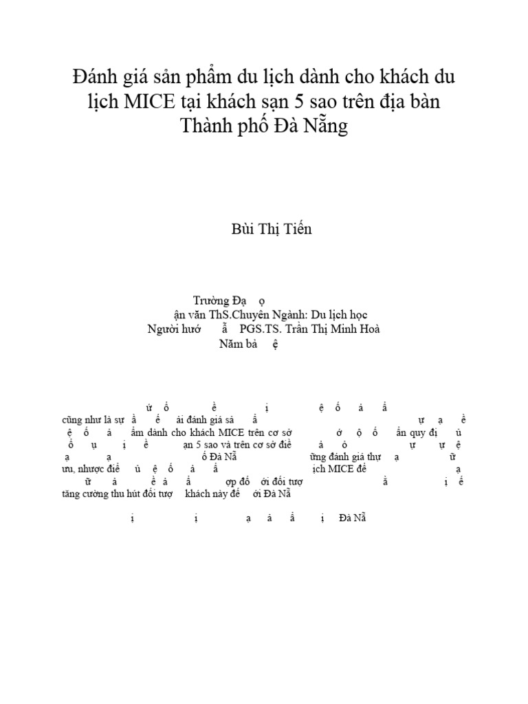Đánh Giá SPDL MICE Khách S N | PDF