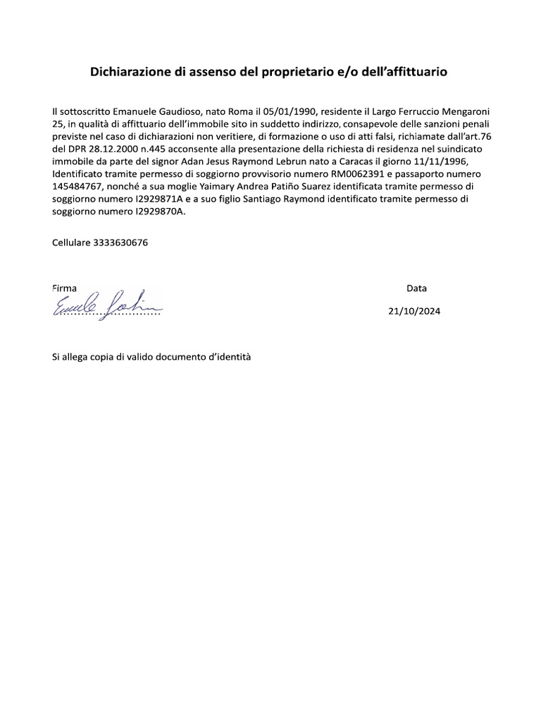 ASSENSO Affittuario | PDF