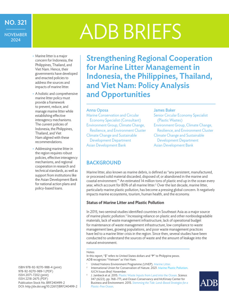 Marine Litter Management in Southeast Asia | PDF | Waste | Waste Management