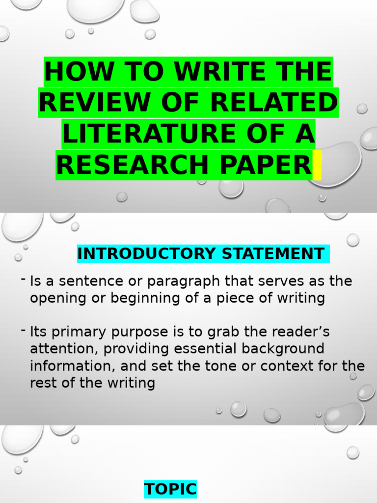 How To Write The RRL 1 | PDF | Deductive Reasoning | Dialectic