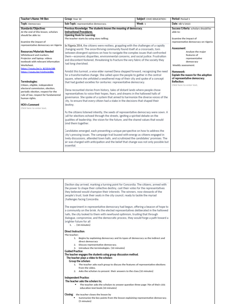 Civic Year 10 Week 1 Period 1 | PDF | Democracy | Political Ideologies