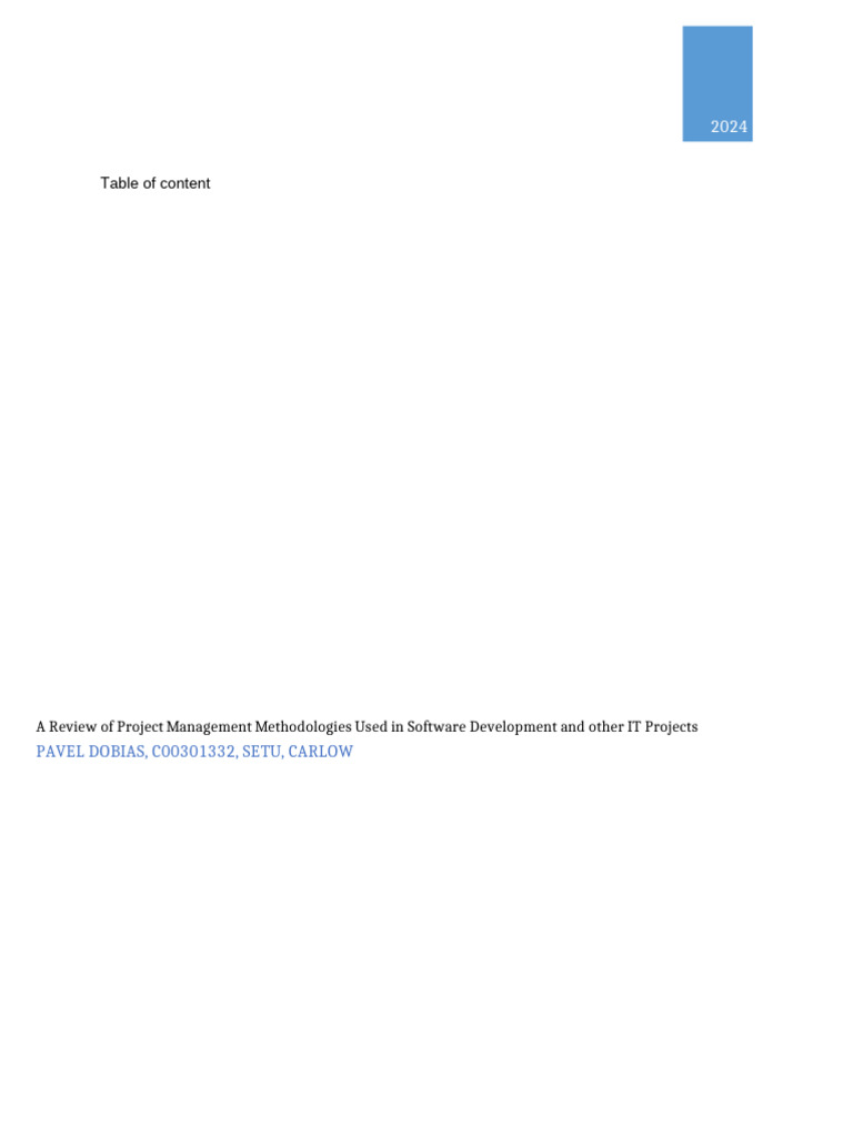 Overview of Project Management Methods | PDF | Scrum (Software ...