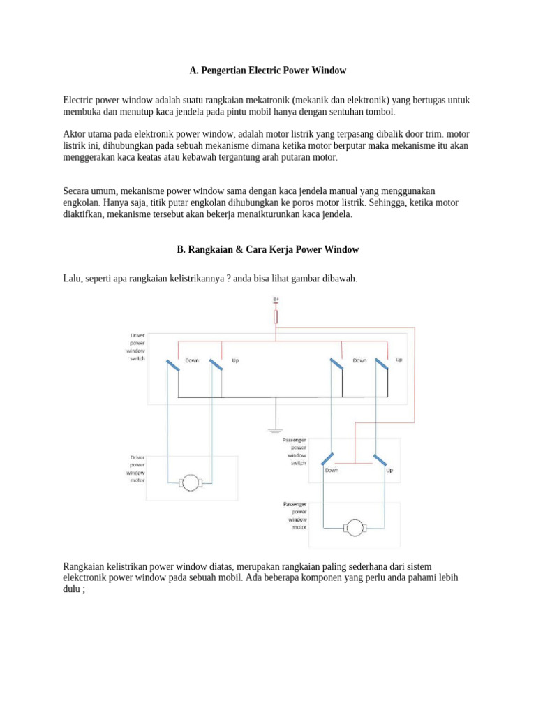 Rangkaian dan Cara Kerja Power Window | PDF