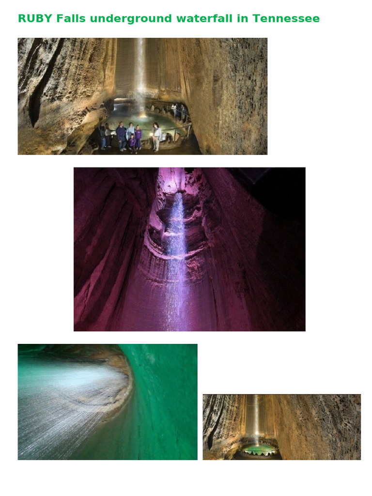 RUBY Falls underground waterfall in Tennessee | PDF | Subterranea ...