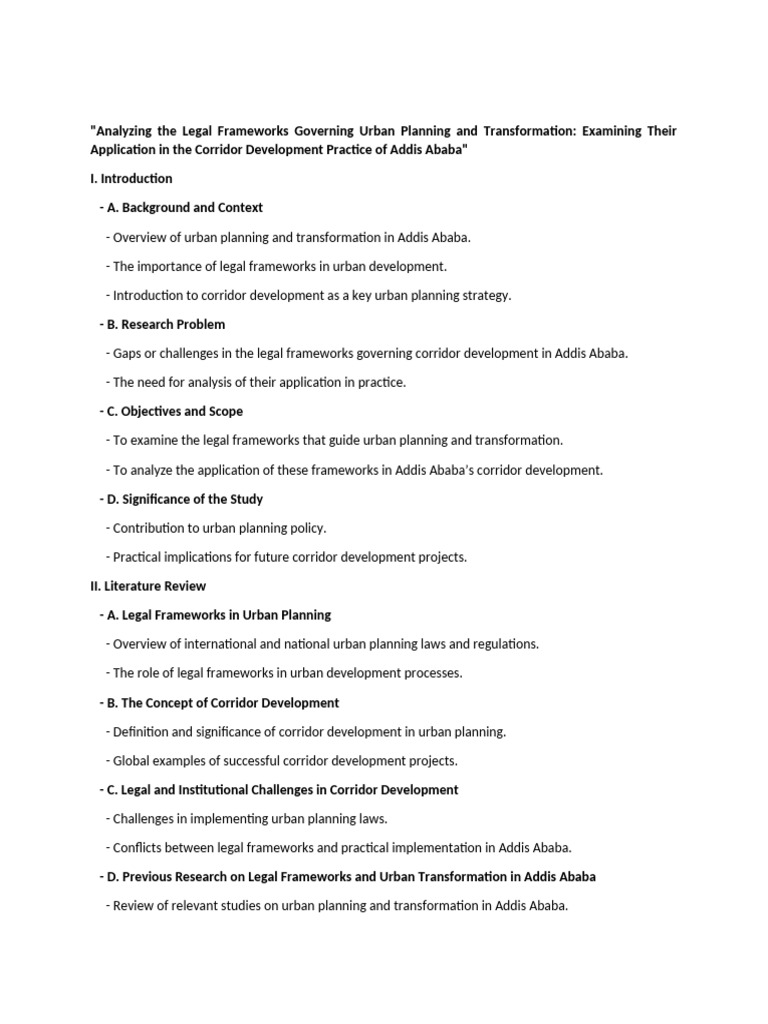 Legal Frameworks in Addis Ababa's Urban Planning | PDF | Urban Planning ...