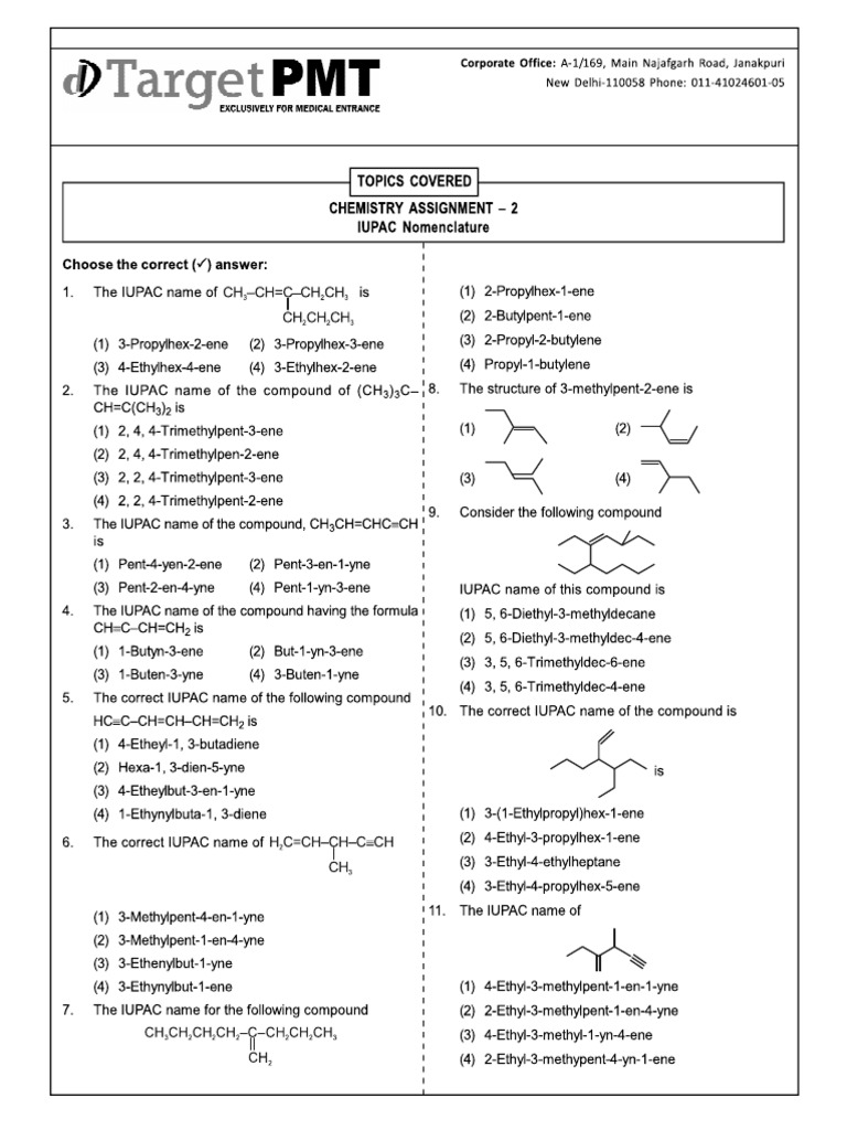 IUPAC - Nomenclature 02 | PDF