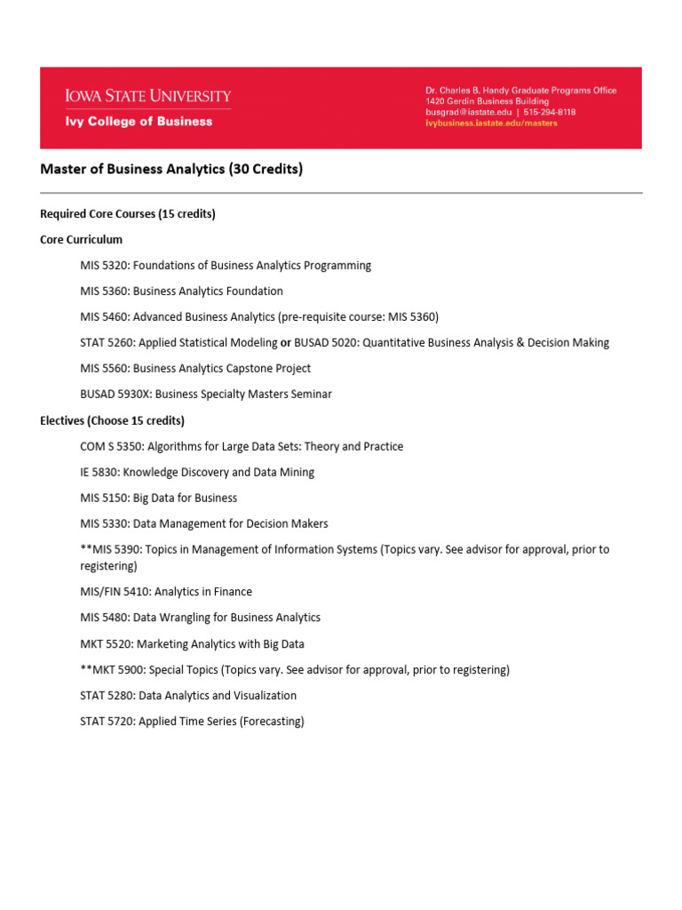 Master of Business Analytics Overview | PDF | Data Science | Machine ...
