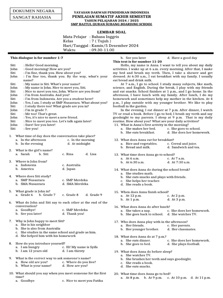 Kelas 7 B Inggris Pdf