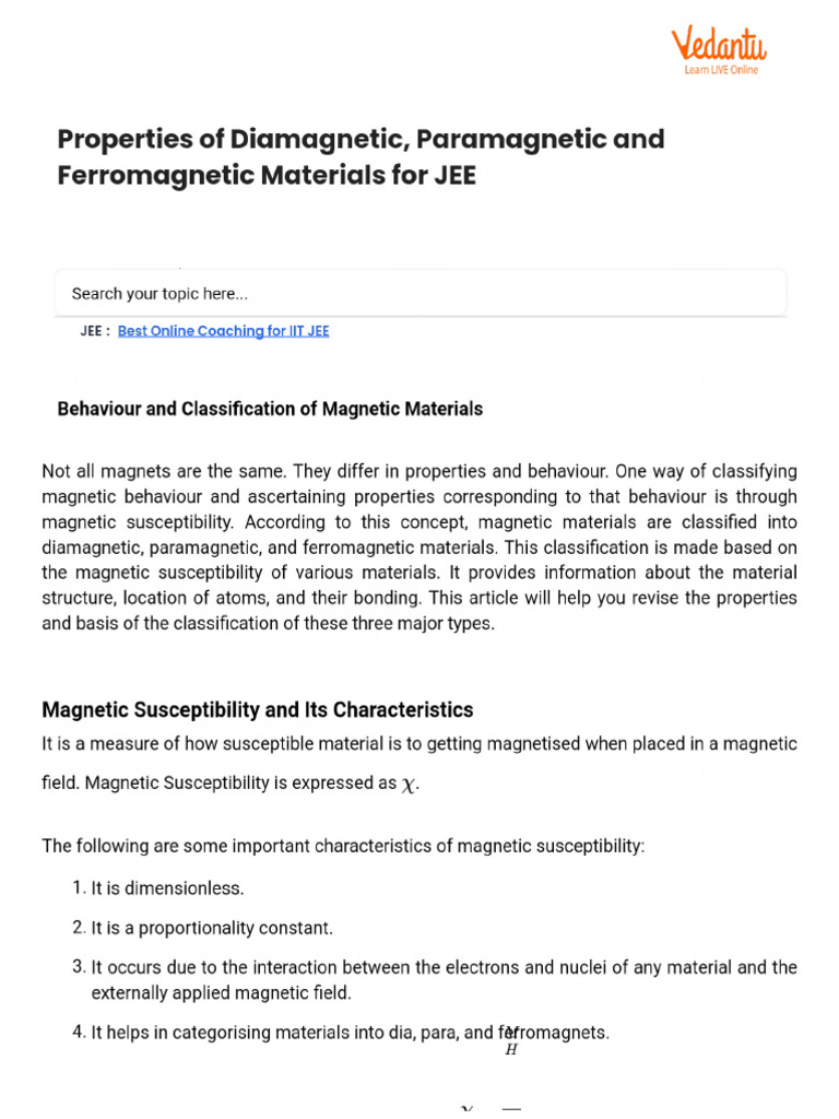 Properties Of And Materials For 