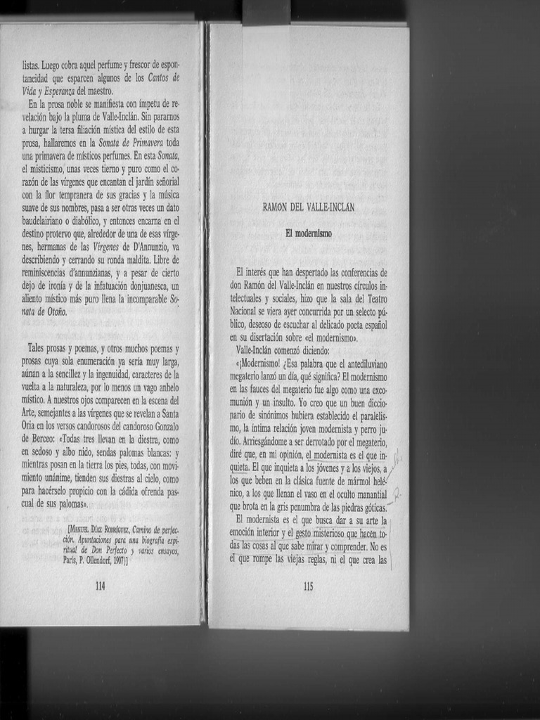 Valle-Inclan - El Modernismo | PDF