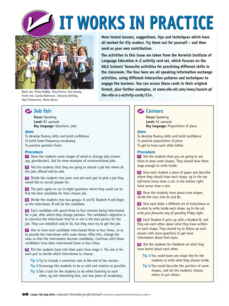Creative Speaking Activities for ESL | PDF | Interview | Learning