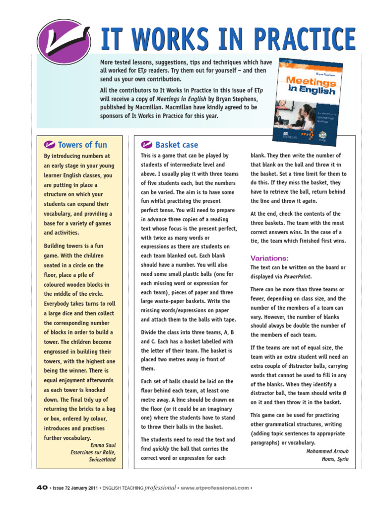 It Works in Practice 072 | PDF | Classroom | English Language