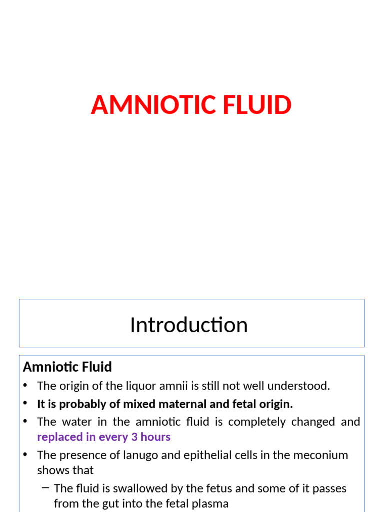 Amniotic Fluid Disorders | PDF | Childbirth | Fetus