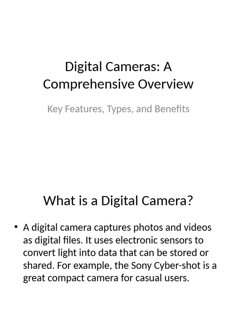 Digital Cameras Presentation Shortened | PDF