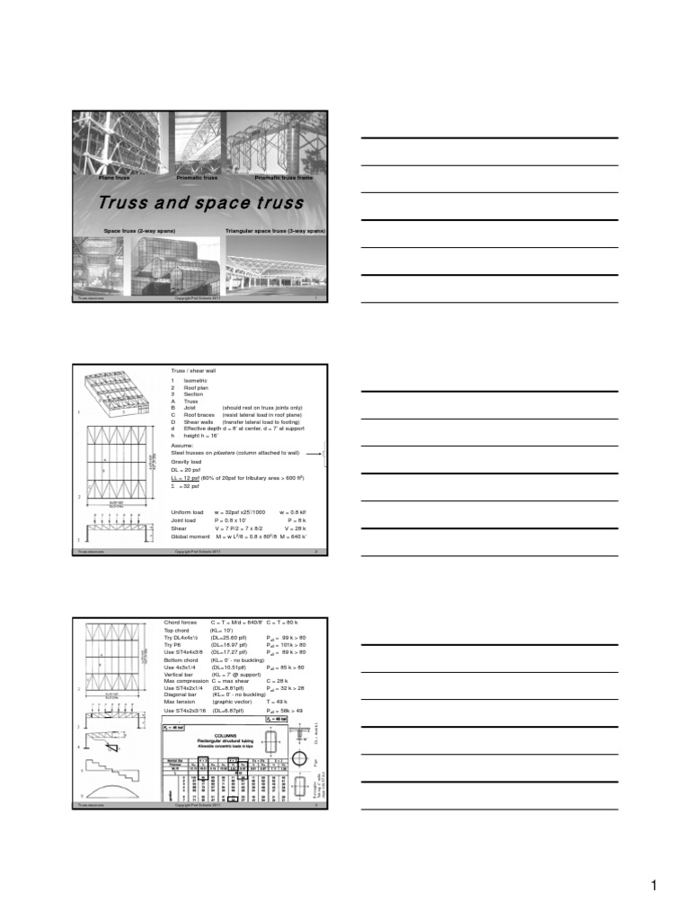 Truss And Space Truss Plane Truss Prismatic Truss Prismatic Truss