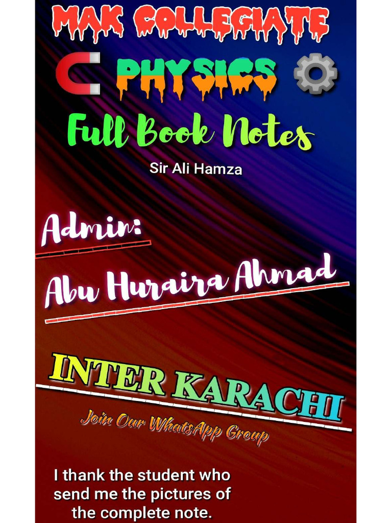 Physics Full Notes Mak Collegiate Sir Ali Hamza Pdf