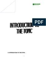 1.0 Introduction To The Topic