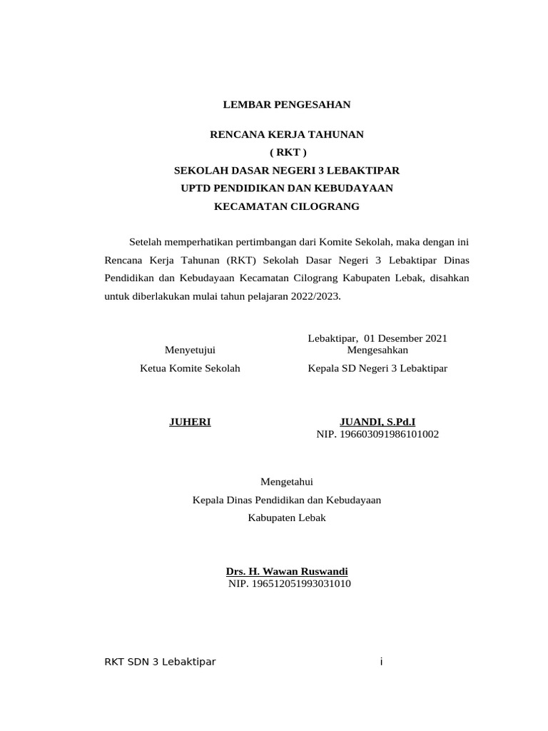 RKT SDN 3 Lebaktipar 2022/2023 | PDF