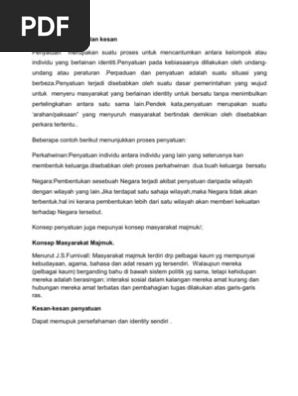 Konsep Penyatuan Dan Kesan Pdf