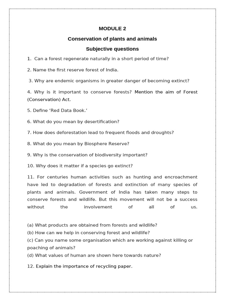 Conservation Q&A for Students | PDF
