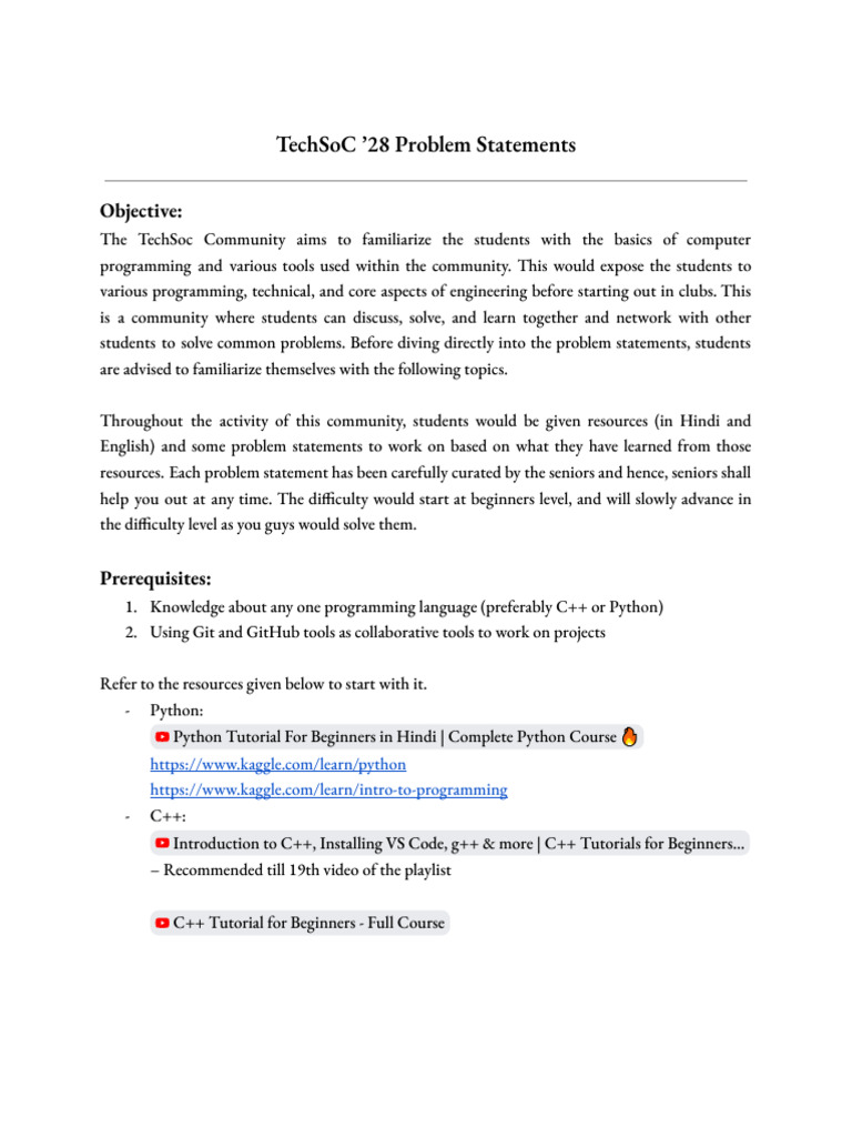 TechSoC '28 Programming Challenges | PDF | Equations | Mathematical Objects