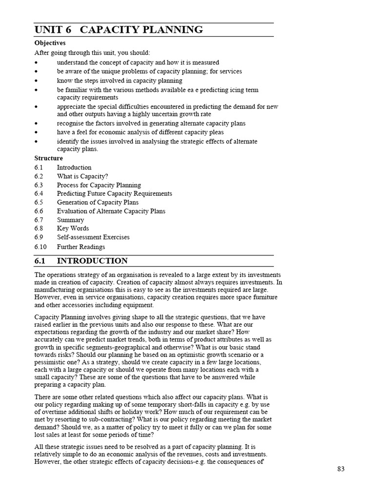 4_Capacity Planning | PDF | Forecasting | Economies Of Scale