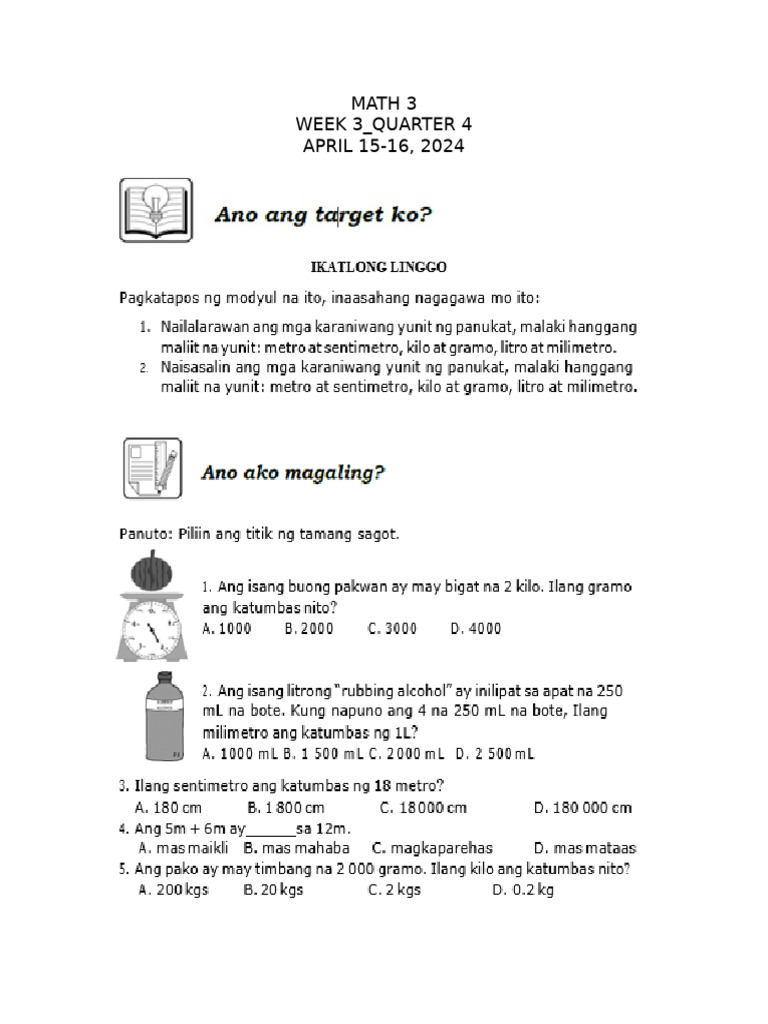 Math 3 - Week 3 - Quarter 4 | PDF