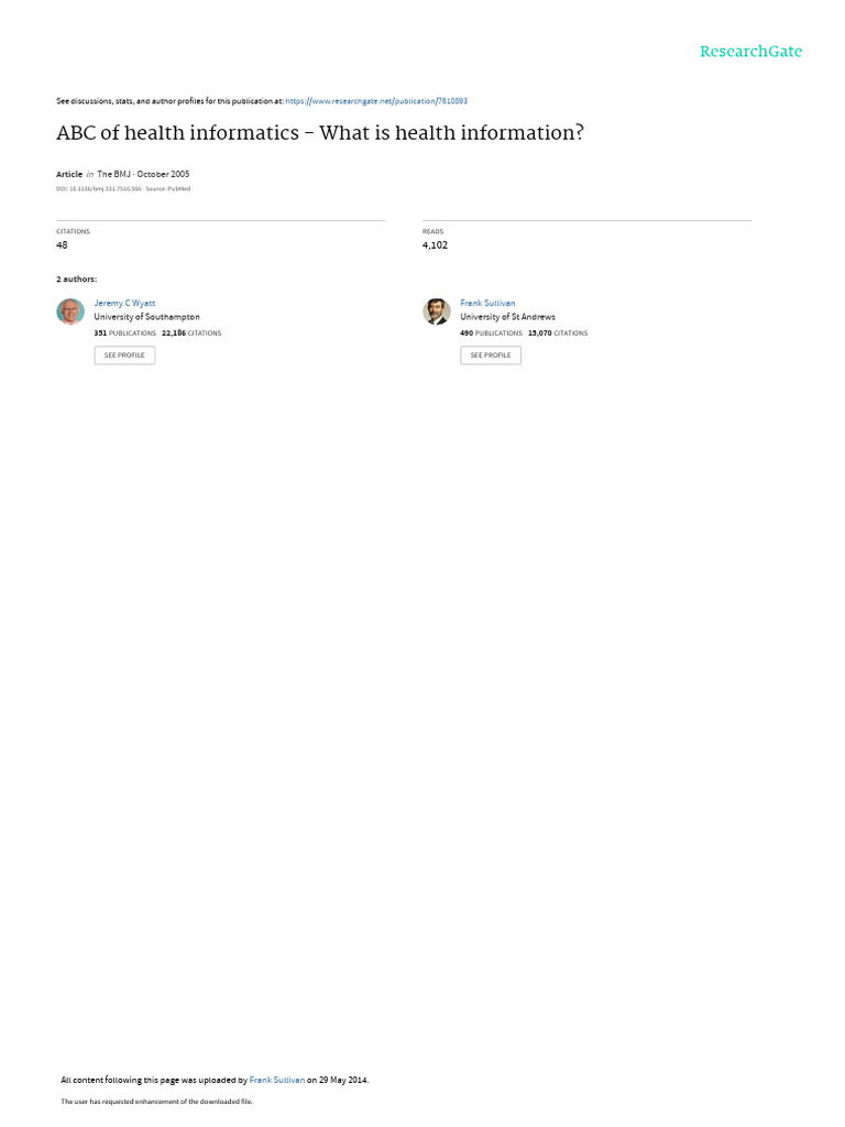 Paper-Health Informatics | PDF | Information | Data