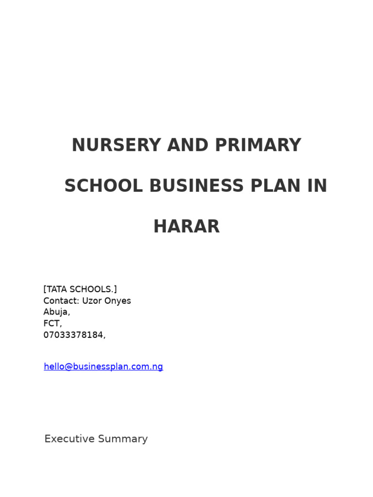 Nursery and Primary School Business Plan | PDF | Schools | Teaching Method