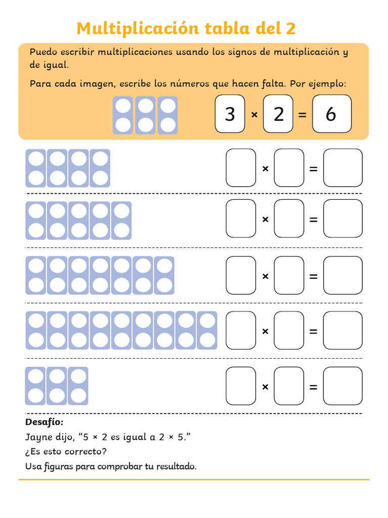 Multiplicacion Tabla 2 | PDF