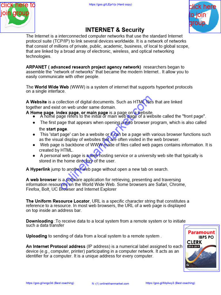 Internet and Security | PDF | World Wide Web | Internet & Web