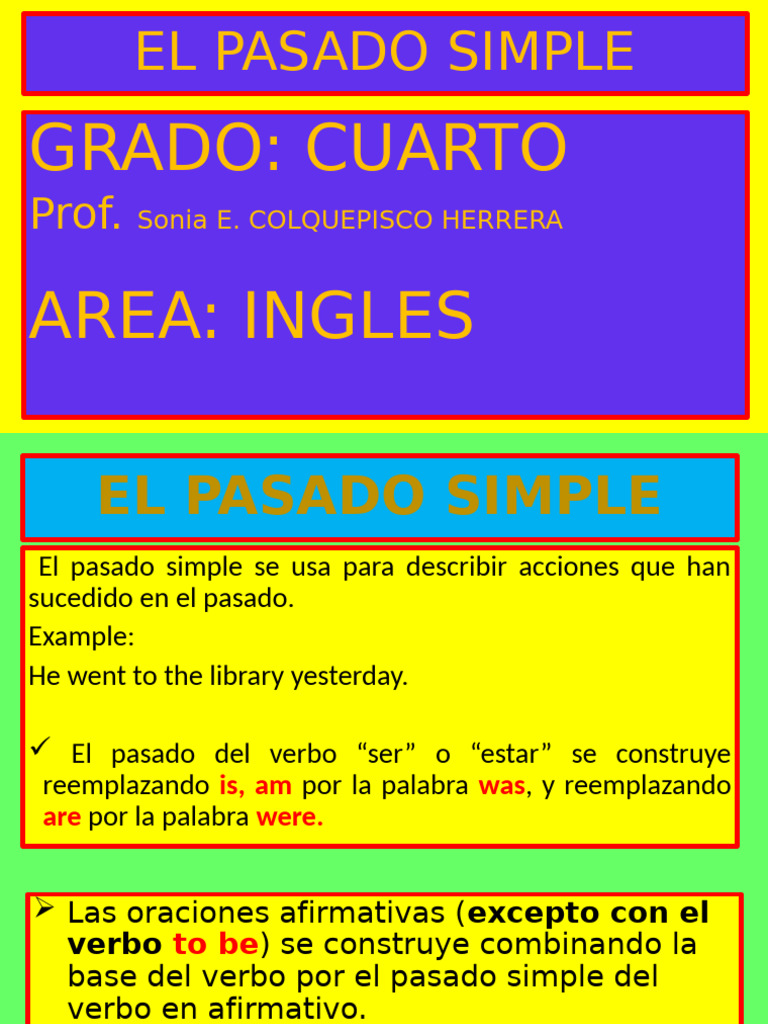 Pasado Simple Cuarto | PDF | Morphology | Semantic Units