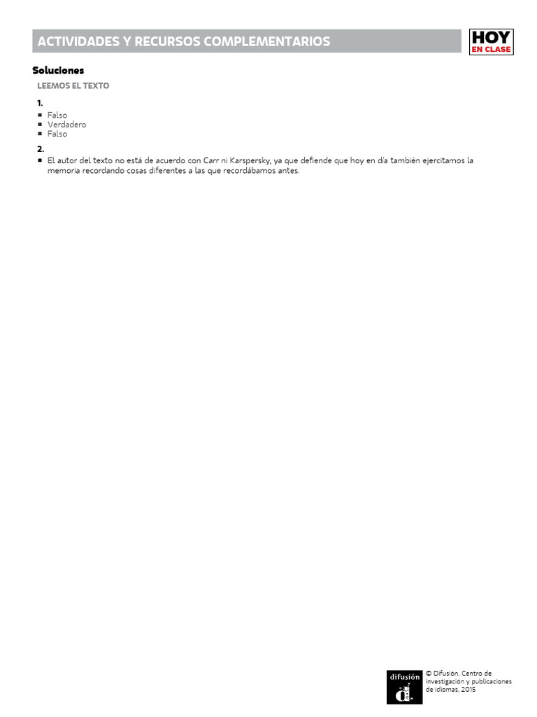 Hoy en Clase 41 Ex | PDF | Estudios de idiomas extranjeros