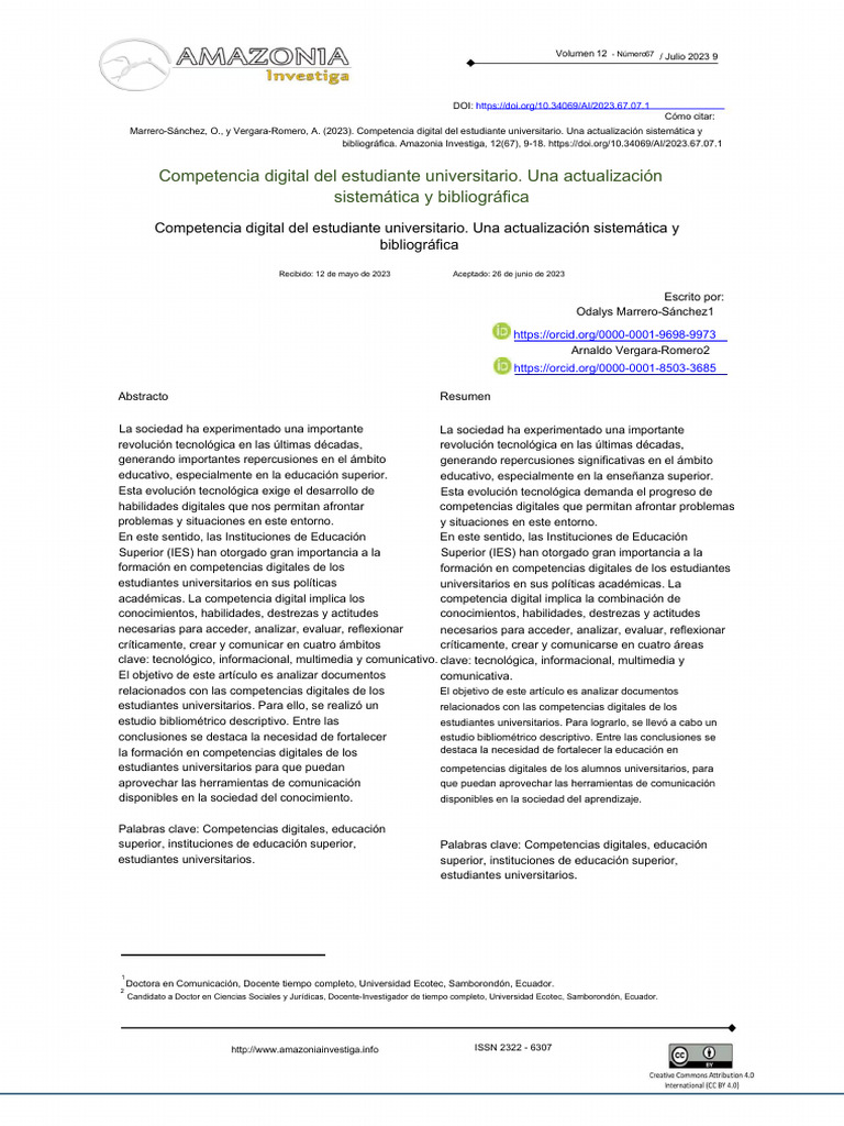 Digital Competence of The University Student. A Systematic and (TTT ...