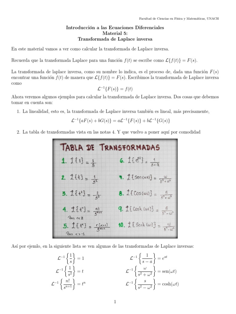 Transformada de Laplace Inversa: Ejemplos | PDF | Transformada de ...