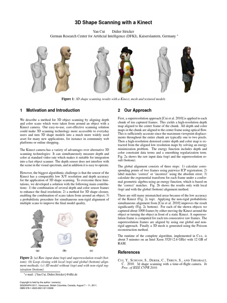 3D Shape Scanning With A Kinect | PDF | 3 D Computer Graphics | Image ...