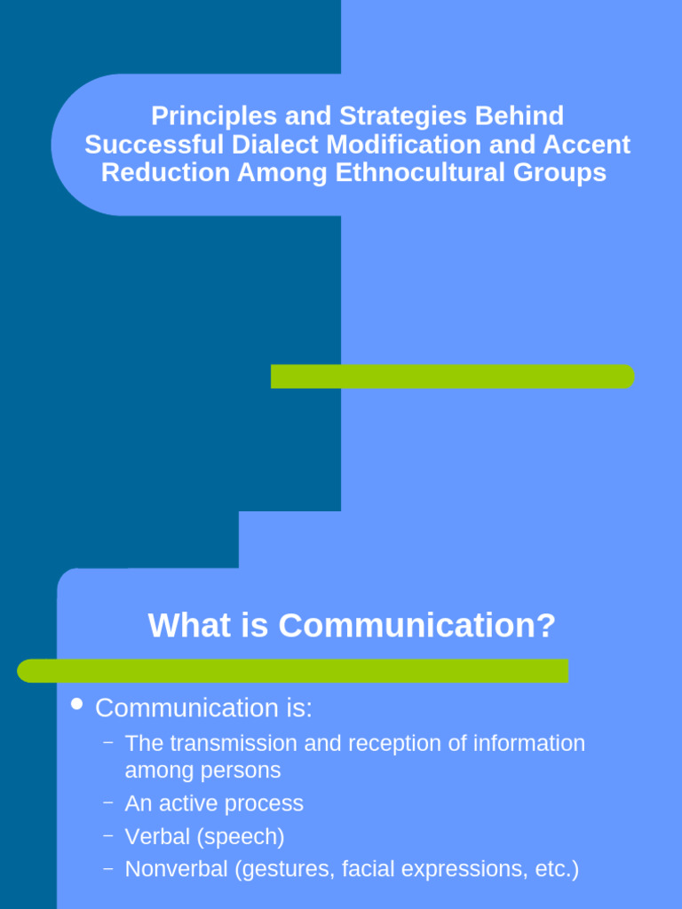 Accent Reduction & Communication Strategies | PDF | Communication ...