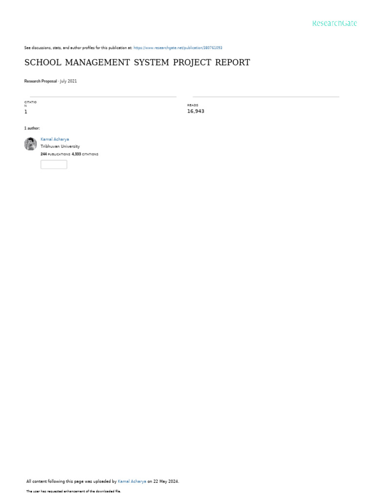 School Management System Report | PDF | Databases | Microsoft Sql Server