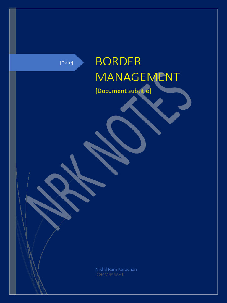 Border Management Strategies in India | PDF