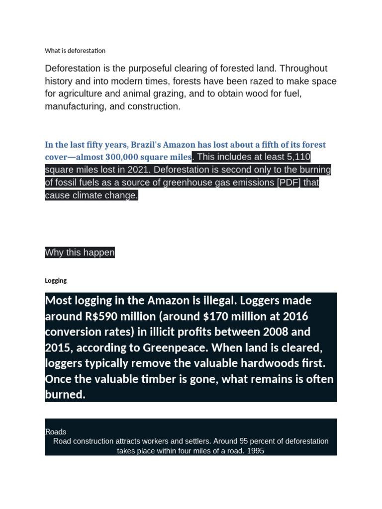 What Is Deforestation | PDF | Amazon Rainforest | Deforestation