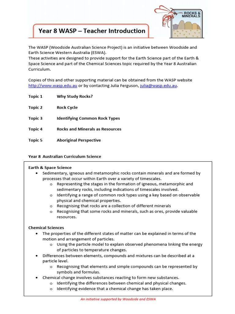 Year 8 Earth Science Guide | PDF | Rock (Geology) | Weathering