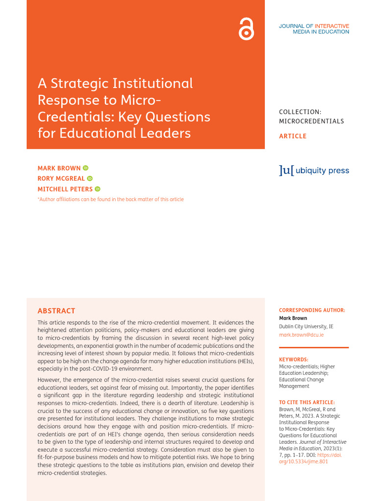 A Strategic Institutional | PDF | Leadership | Innovation