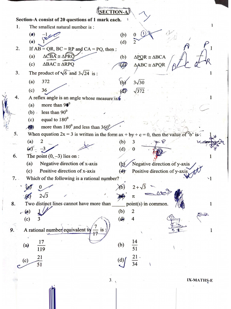 Mid Term Examination 2023-24 Class IX | PDF